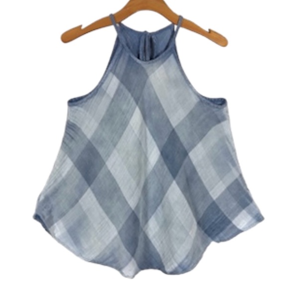 cloth & stone Tops - Cloth & Stone Sky Halter Top Anthropologie Medium
Checkered Blouse Boho Summer